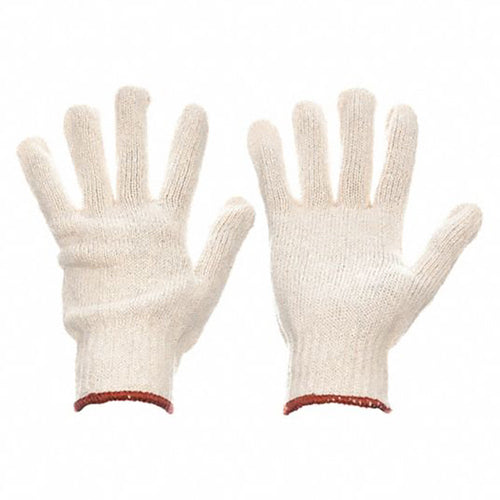 Size Small-EcoKnit - white ambidextrous knit glove - knit wrist - 80% polyester / 20% cotton - Eagle Tool & Supply