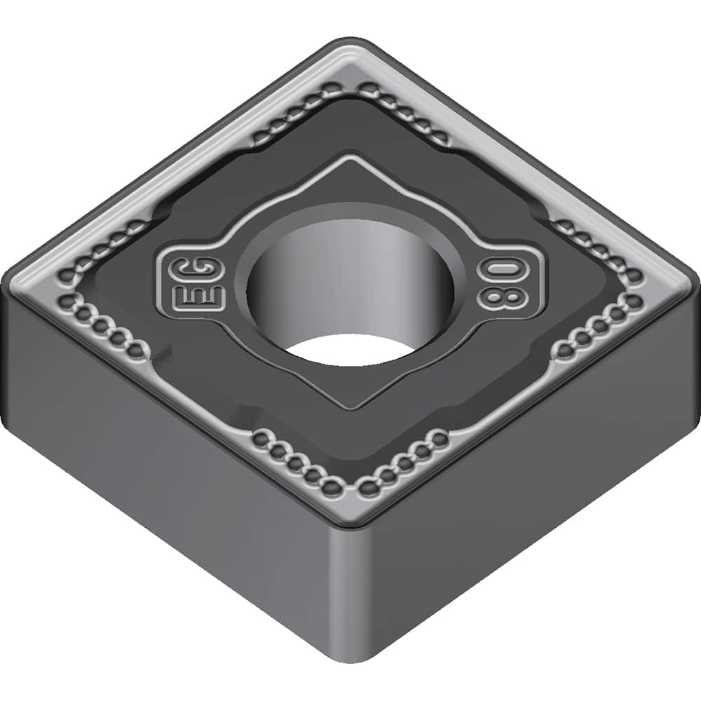 SNMG544EEG AC8025P Carbide Turning Insert Absotech Finish, 5/8″ Long, 1/2″ Inscribed Circle, 0.063″ Corner Radius, 1/4″ Thick, 90° Included Angle, Series AC8000P