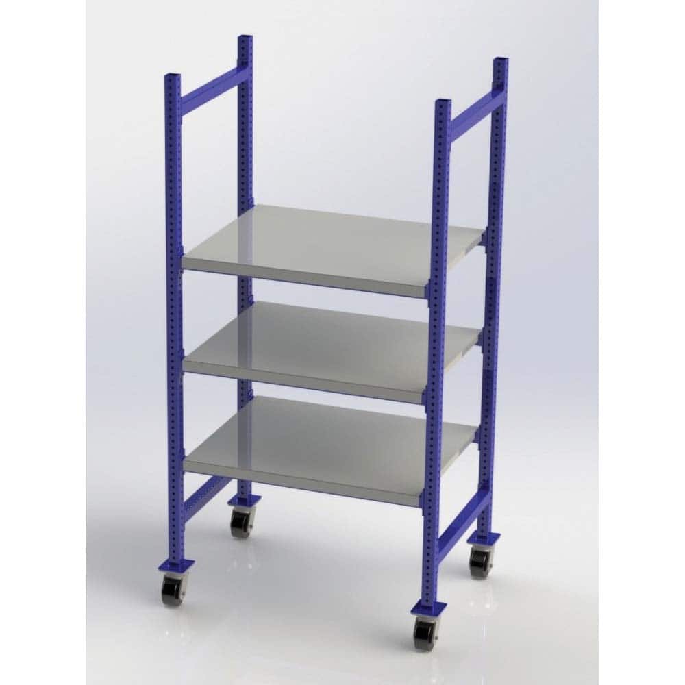 UNEX Manufacturing - Steel Shelving Type: Mobile Pick Tray Rack Starter or Add-On: Starter Unit - Eagle Tool & Supply