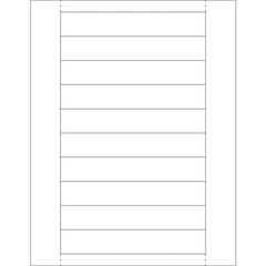 Plastic Label Holder Insert Cards, 1″ x 6″, White, 500/Case