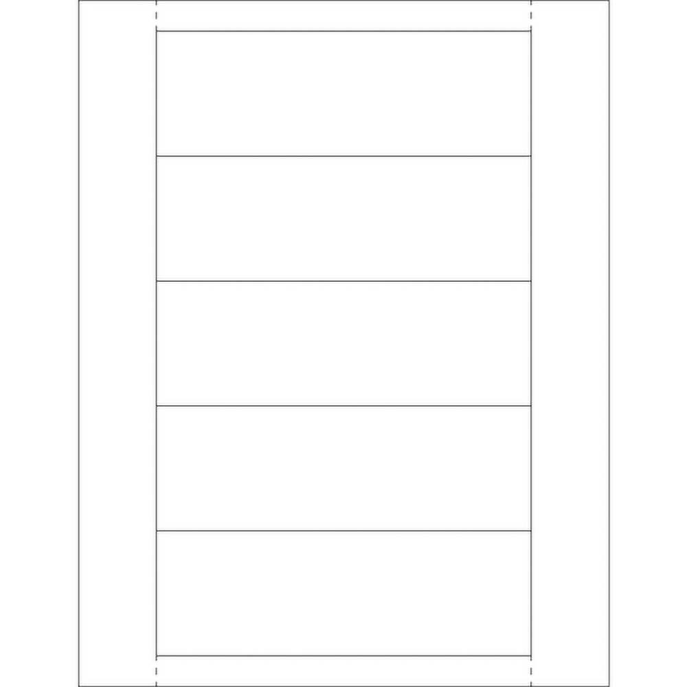 Plastic Label Holder Insert Cards, 2″ x 6″, White, 250/Case