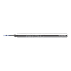 Micro Drill Bit: 0.0276″ Dia, 150 °, Solid Carbide AlCrN Finish, 1.89″ OAL, RH Cut, Straight-Cylindrical Shank, Series DB131-02-A0