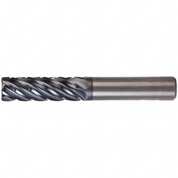 Kennametal - 3/8" Diam 6 Flute Solid Carbide 0.03" Corner Radius End Mill - Eagle Tool & Supply