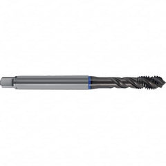 Spiral Flute Tap: M18 x 2.50, Metric, 4 Flute, Semi-Bottoming, 6H + 0.1 Class of Fit, HSS-E, TiAlN Finish Right Hand Flute, Right Hand Thread, D16 & D17, Series 4627