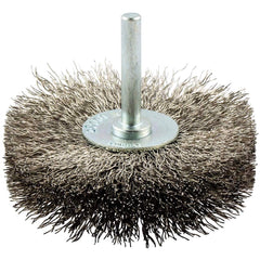 Norton - 3" OD, Crimped Stainless Steel Wheel Brush - Eagle Tool & Supply