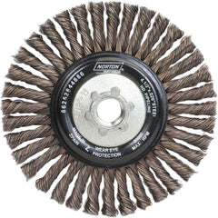 Norton - 4-1/2" OD, 5/8-11 Arbor Hole, Stringer Bead Carbon Wheel Brush - Eagle Tool & Supply