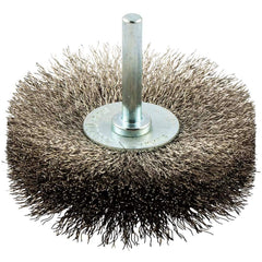 Norton - 3" OD, Crimped Stainless Steel Wheel Brush - Eagle Tool & Supply