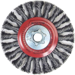 Norton - 4-1/2" OD, 5/8-11 Arbor Hole, Knotted Carbon Wheel Brush - Eagle Tool & Supply