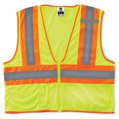8229Z 2/3 XL Lime Econ 2-Tone Vest Type R Class 2 - Eagle Tool & Supply