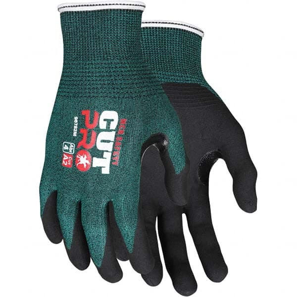 MCR Safety - Size S, ANSI Cut Lvl A2, Puncture Lvl 3, Abrasion Lvl 5, Nitrile Coated Cut Resistant Gloves - Eagle Tool & Supply