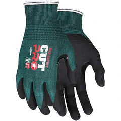 MCR Safety - Size S, ANSI Cut Lvl A2, Puncture Lvl 3, Abrasion Lvl 5, Nitrile Coated Cut Resistant Gloves - Eagle Tool & Supply