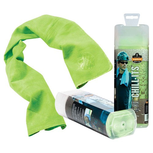 Chill-Its Cooling Towel Hi Viz Lime - Eagle Tool & Supply