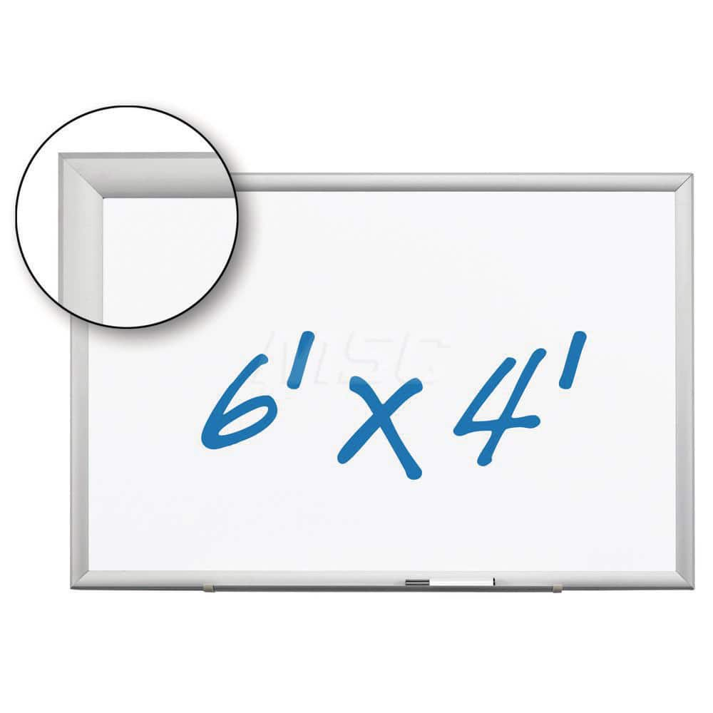 3M - Whiteboards & Magnetic Dry Erase Boards; Type: Dry Erase ; Height (Inch): 48 ; Width (Inch): 72 ; Material: Porcelain Surface ; Included Accessories: (4) Dry-Erase Markers ; Color: Gray - Exact Industrial Supply