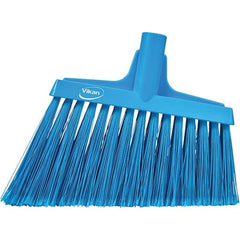 Vikan - 11-1/2" Wide, Blue Polyester Bristles, Angled Broom - Flagged, Water Resistant - Eagle Tool & Supply