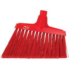 Vikan - 11-1/2" Wide, Red Polyester Bristles, Angled Broom - Flagged, Water Resistant - Eagle Tool & Supply