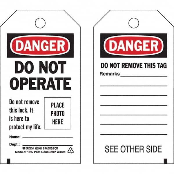 Brady - Safety & Facility Tags Message Type: Lockout Tag Header: DANGER - Eagle Tool & Supply