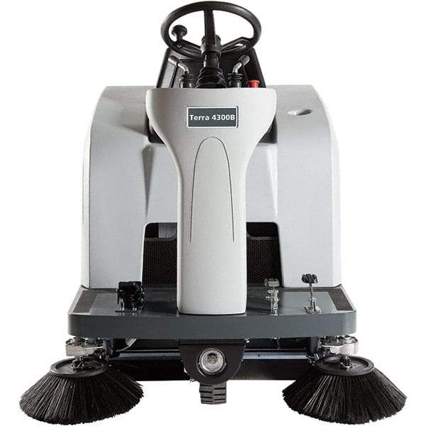 Advance - 46" Cleaning Width, Battery Powered Walk Behind & Sweeper - 0.8 hp, 420 RPM, Series Terra 4300B - Eagle Tool & Supply