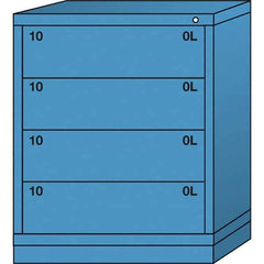 Lyon - 4 Drawer, Standard Mid-Range - Single Drawer Access Cabinet - Steel, 30" Wide x 28-1/4" Deep x 37-15/79" High, Wedgewood Blue - Eagle Tool & Supply