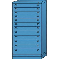 Lyon - 12 Drawer, Standard Eye-Level - Multiple Drawer Access Cabinet - Steel, 30" Wide x 28-1/4" Deep x 59-1/4" High, Wedgewood Blue - Eagle Tool & Supply