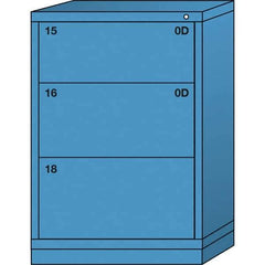 Lyon - 3 Drawer, Standard Counter - Multiple Drawer Access Cabinet - Steel, 30" Wide x 28-1/4" Deep x 44-1/4" High, Wedgewood Blue - Eagle Tool & Supply