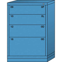 Lyon - 4 Drawer, Standard Counter - Single Drawer Access Cabinet - Steel, 30" Wide x 28-1/4" Deep x 44-1/4" High, Wedgewood Blue - Eagle Tool & Supply