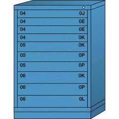 Lyon - 10 Drawer, Standard Counter - Single Drawer Access Cabinet - Steel, 30" Wide x 28-1/4" Deep x 44-1/4" High, Wedgewood Blue - Eagle Tool & Supply
