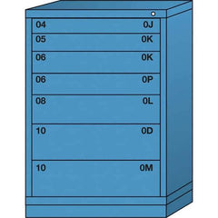 Lyon - 7 Drawer, Standard Counter - Single Drawer Access Cabinet - Steel, 30" Wide x 28-1/4" Deep x 44-1/4" High, Wedgewood Blue - Eagle Tool & Supply
