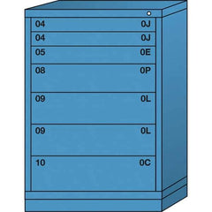 Lyon - 7 Drawer, Standard Counter - Multiple Drawer Access Cabinet - Steel, 30" Wide x 28-1/4" Deep x 44-1/4" High, Wedgewood Blue - Eagle Tool & Supply