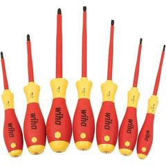 Wiha - Screwdriver Sets Screwdriver Types Included: Insulated Slotted; Phillips; Square Number of Pieces: 7 - Eagle Tool & Supply