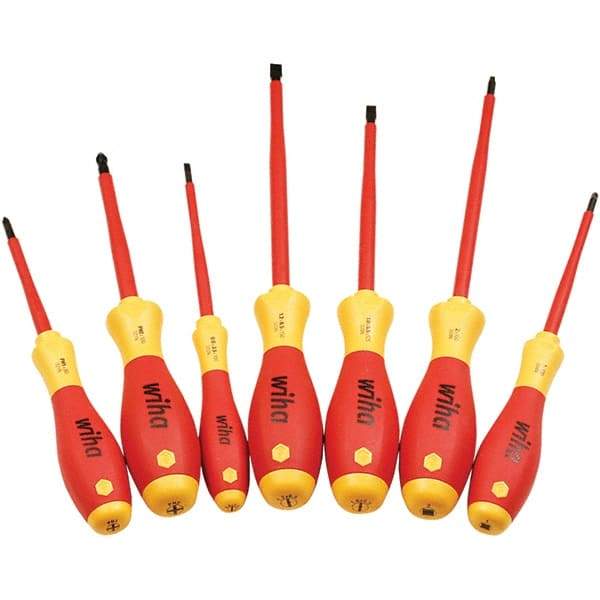 Wiha - Screwdriver Sets Screwdriver Types Included: Insulated Slotted; Phillips Number of Pieces: 7 - Eagle Tool & Supply