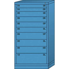 Lyon - 10 Drawer, Standard Eye-Level - Multiple Drawer Access Cabinet - Steel, 30" Wide x 28-1/4" Deep x 59-1/4" High, Wedgewood Blue - Eagle Tool & Supply