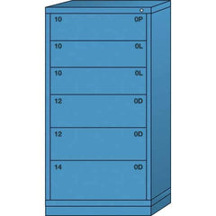 Lyon - 6 Drawer, Standard Eye-Level - Single Drawer Access Cabinet - Steel, 30" Wide x 28-1/4" Deep x 59-1/4" High, Wedgewood Blue - Eagle Tool & Supply