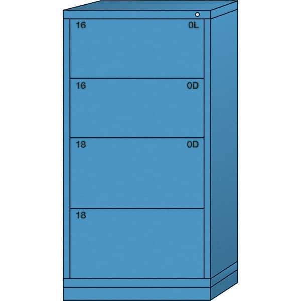 Lyon - 4 Drawer, Standard Eye-Level - Multiple Drawer Access Cabinet - Steel, 30" Wide x 28-1/4" Deep x 59-1/4" High, Wedgewood Blue - Eagle Tool & Supply