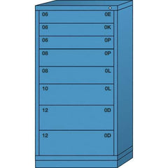 Lyon - 8 Drawer, Standard Eye-Level - Single Drawer Access Cabinet - Steel, 30" Wide x 28-1/4" Deep x 59-1/4" High, Wedgewood Blue - Eagle Tool & Supply