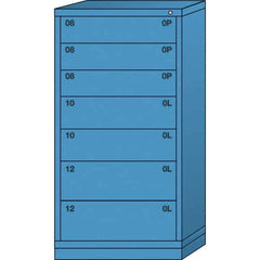 Lyon - 7 Drawer, Standard Eye-Level - Single Drawer Access Cabinet - Steel, 30" Wide x 28-1/4" Deep x 59-1/4" High, Wedgewood Blue - Eagle Tool & Supply