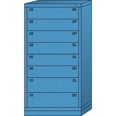 Lyon - 8 Drawer, Standard Eye-Level - Single Drawer Access Cabinet - Steel, 30" Wide x 28-1/4" Deep x 59-1/4" High, Wedgewood Blue - Eagle Tool & Supply