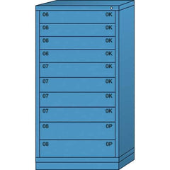 Lyon - 10 Drawer, Standard Eye-Level - Multiple Drawer Access Cabinet - Steel, 30" Wide x 28-1/4" Deep x 59-1/4" High, Wedgewood Blue - Eagle Tool & Supply