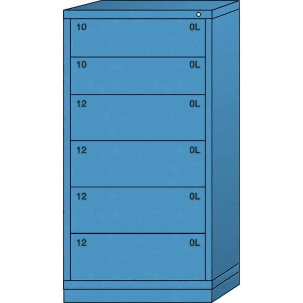 Lyon - 6 Drawer, Standard Eye-Level - Multiple Drawer Access Cabinet - Steel, 30" Wide x 28-1/4" Deep x 59-1/4" High, Wedgewood Blue - Eagle Tool & Supply