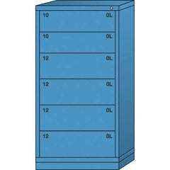 Lyon - 6 Drawer, Standard Eye-Level - Multiple Drawer Access Cabinet - Steel, 30" Wide x 28-1/4" Deep x 59-1/4" High, Wedgewood Blue - Eagle Tool & Supply
