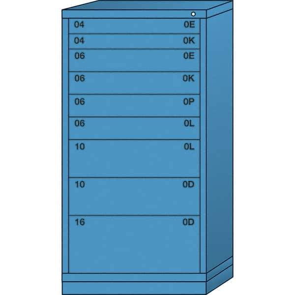 Lyon - 9 Drawer, Standard Eye-Level - Multiple Drawer Access Cabinet - Steel, 30" Wide x 28-1/4" Deep x 59-1/4" High, Wedgewood Blue - Eagle Tool & Supply