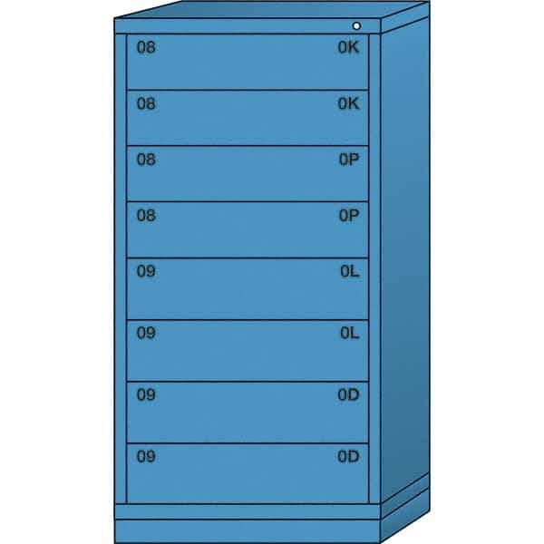 Lyon - 8 Drawer, Standard Eye-Level - Multiple Drawer Access Cabinet - Steel, 30" Wide x 28-1/4" Deep x 59-1/4" High, Wedgewood Blue - Eagle Tool & Supply