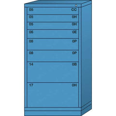 Lyon - 8 Drawer, Standard Eye-Level - Multiple Drawer Access Cabinet - Steel, 30" Wide x 28-1/4" Deep x 59-1/4" High, Wedgewood Blue - Eagle Tool & Supply