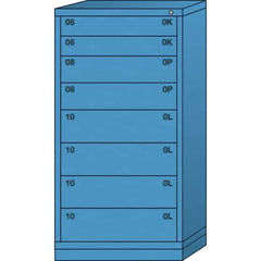 Lyon - 8 Drawer, Standard Eye-Level - Single Drawer Access Cabinet - Steel, 30" Wide x 28-1/4" Deep x 59-1/4" High, Wedgewood Blue - Eagle Tool & Supply