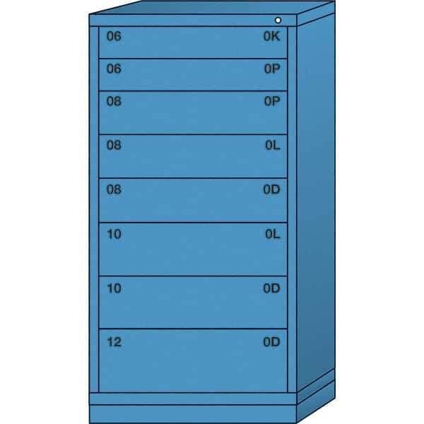Lyon - 8 Drawer, Standard Eye-Level - Multiple Drawer Access Cabinet - Steel, 30" Wide x 28-1/4" Deep x 59-1/4" High, Wedgewood Blue - Eagle Tool & Supply