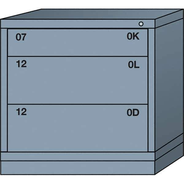 Lyon - 3 Drawer, Standard Table Height - Single Drawer Access Cabinet - Steel, 30" Wide x 28-1/4" Deep x 30-1/8" High, Dove Gray - Eagle Tool & Supply