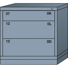 Lyon - 3 Drawer, Standard Table Height - Single Drawer Access Cabinet - Steel, 30" Wide x 28-1/4" Deep x 30-1/8" High, Dove Gray - Eagle Tool & Supply