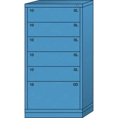 Lyon - 6 Drawer, Standard Eye-Level - Multiple Drawer Access Cabinet - Steel, 30" Wide x 28-1/4" Deep x 59-1/4" High, Wedgewood Blue - Eagle Tool & Supply