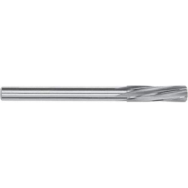 Magafor - 8.1mm Solid Carbide Chucking Reamer - Spiral Flute, 6.3mm Straight Shank, 25mm Flute Length, 71mm OAL - Eagle Tool & Supply
