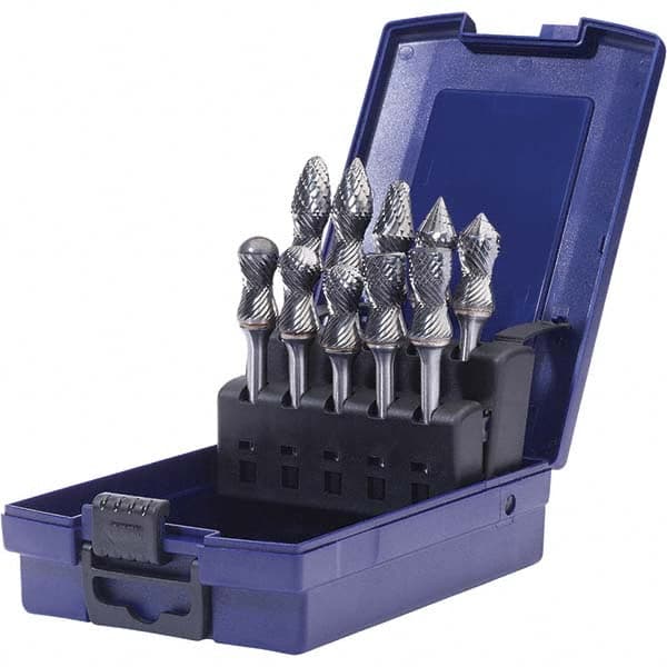 SGS Pro - Burr Sets Head Shape: Radius/Cylinder w/Endcut; Radius/Ball Nose Cylinder; Radius/Ball Nose Tree; Radius/90 Cone; Pointed Tree; Cylinder; Ball Nose Cone Tooth Style: Double Cut - Eagle Tool & Supply