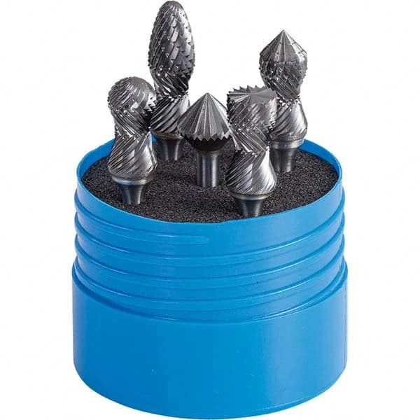 SGS Pro - Burr Sets Head Shape: Radius/Cylinder w/Endcut; Radius/Ball Nose Cylinder; Radius/Ball Nose Tree; Combi/90 Cone Tooth Style: Double Cut - Eagle Tool & Supply